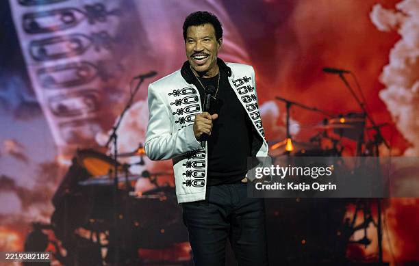 Lionel Richie performs live on stage during the Say Hello to the Hits Tour at Utilita Arena Birmingham on June 9, 2025 in Birmingham, England.