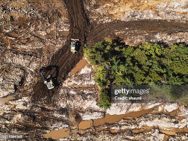 construction site - excavation machine stock pictures, royalty-free photos & images