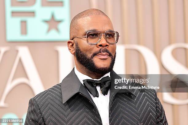 Tyler Perry attends the 2025 BET Awards at Peacock Theater on June 09, 2025 in Los Angeles, California.