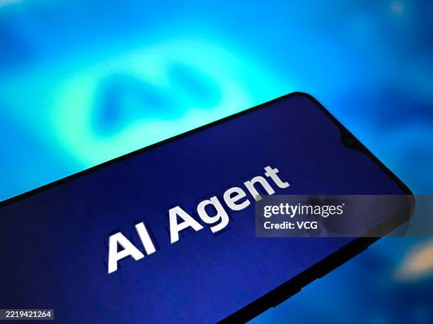 In this photo illustration, the logo of AI Agent is displayed on a smartphone screen on June 10, 2025 in Suqian, Jiangsu Province of China.