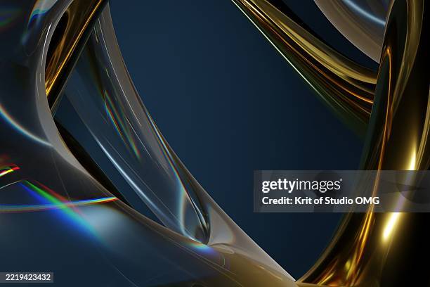 futuristic metallic abstract flow on dark background - spectrum stock pictures, royalty-free photos & images