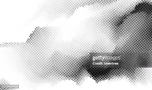 bildbanksillustrationer, clip art samt tecknat material och ikoner med abstract monochrome fluidity half tone dots texture ink wash painting landscape background - graffiti