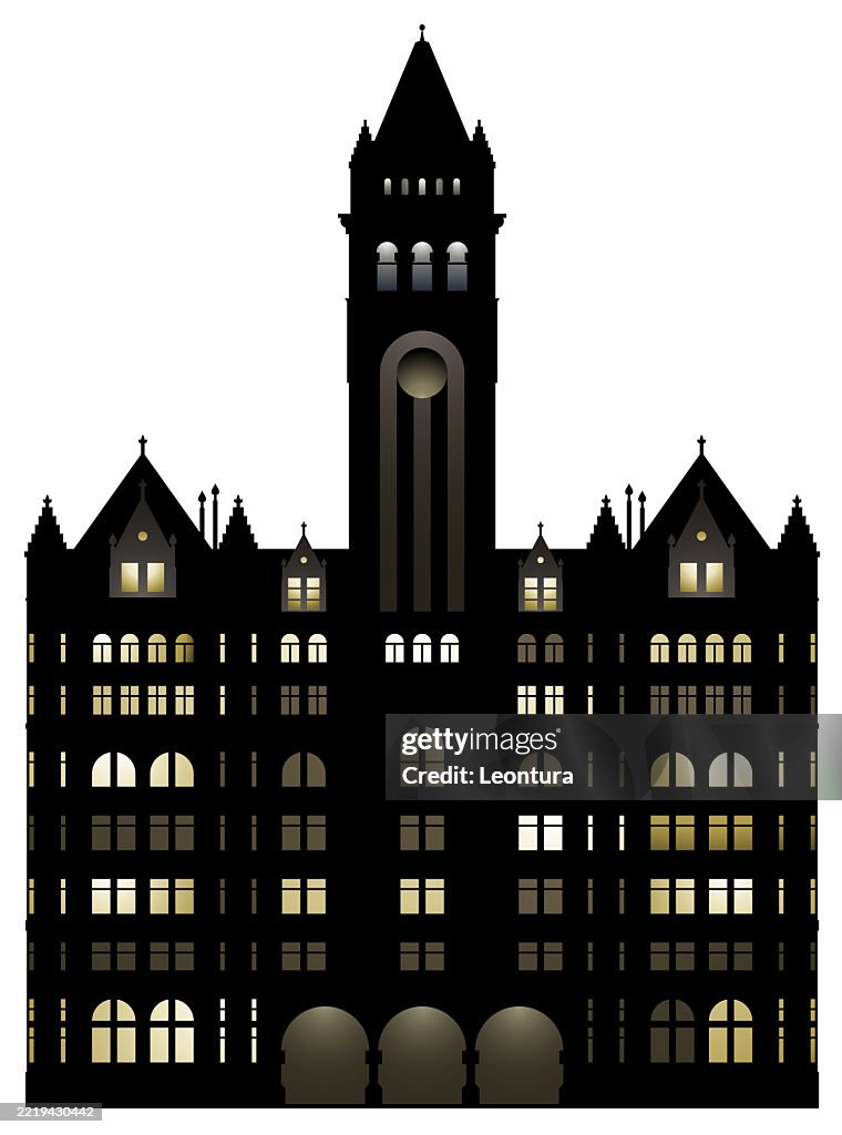 Washington DC Post Office Silhouette