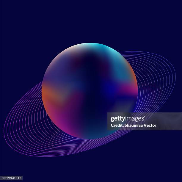 abstract multicolored gradient 3d sphere design - iridescent stock illustrations