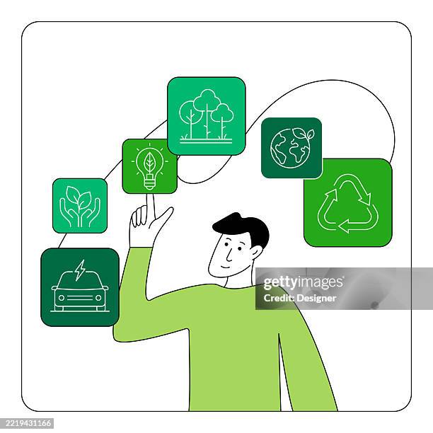 Ecology And Environment Related Vector Illustration Nature Earth Energy ...