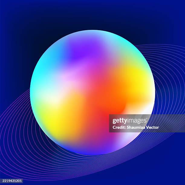 abstract multicolored gradient 3d sphere design - light effect stock illustrations