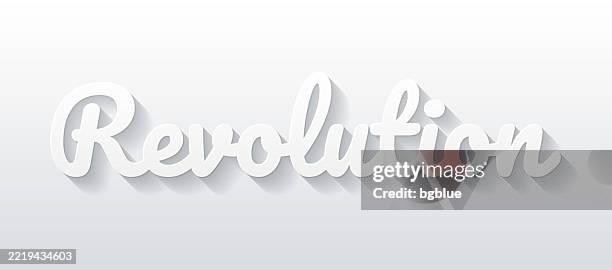 revolution - flat design with paper cut effect on blank background - american revolution stock illustrations