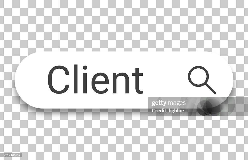 Client Search Bar On Transparent Background High-Res Vector Graphic ...
