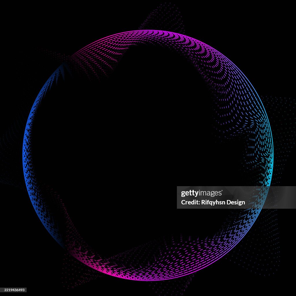 Artificial Intelligence Background. Abstract Wavy Spectrum of Circle Light and Organic Shapes: A Modern Digital Flow of Innovation, Motion, and Energy in a Colourful Three-Dimensional Space