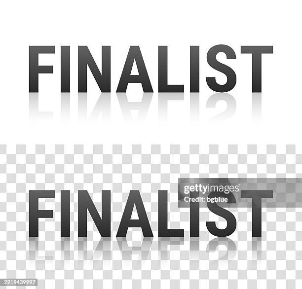 finalist - text with reflection on transparent background - round mirror stock illustrations