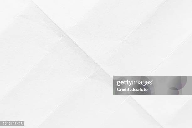 empty blank white colored old crushed creased wrinkled distraught recycled grainy textured folded paper horizontal grunge vector backgrounds with slanted crease folding marks and some subtle light folds - ground cross section stock illustrations
