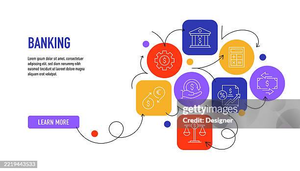 Bank Financing Visual Banking Related Vector Illustration Money Loan Finance Mortgage Savings ...