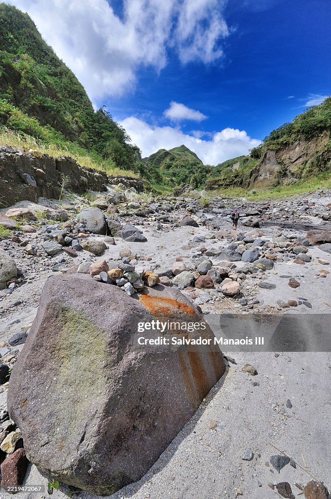 Huge boulders, debris and lahar at Mount Pinatubo