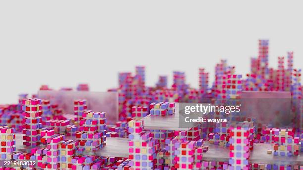 abstract concept of big data, innovative, secure financial data management and machine learning - sharing economy stock-fotos und bilder