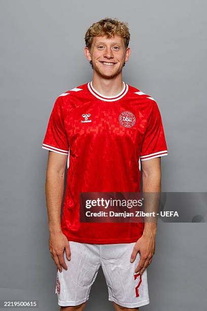 Oliver Sorensen of Denmark poses for a portrait ahead of the UEFA European Under-21 Championship 2025 on June 10, 2025 in Bratislava, Slovakia.