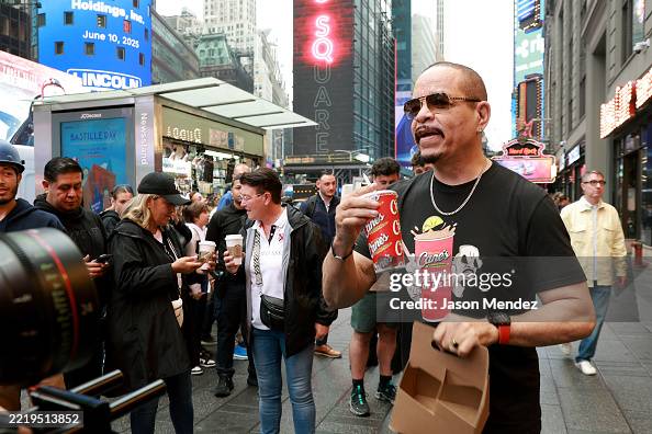 Iced Tea Rapper Muscles Ice T celebrates National Iced Tea Day at Raising Cane's Times Square ...