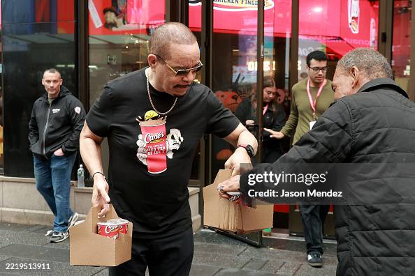 Ice T Rapper Ice Tea Ice T celebrates National Iced Tea Day at Raising Cane's Times Square ...