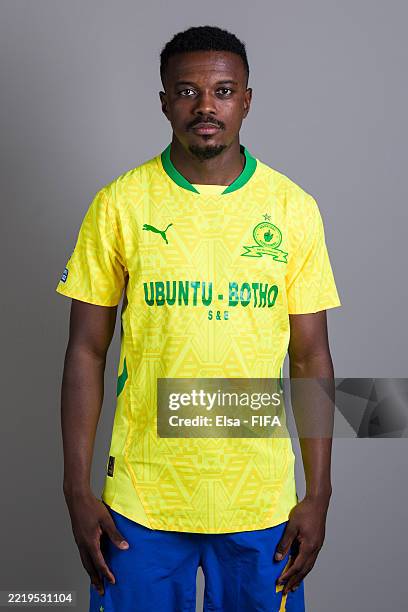 Teboho Mokoena of Mamelodi Sundowns poses for a portrait during the official FIFA Club World Cup 2025 Portrait Session on June 10, 2025 in Bradenton,...