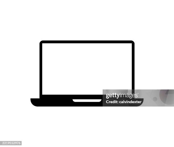 laptop computer minimal design - smart device flat stock illustrations