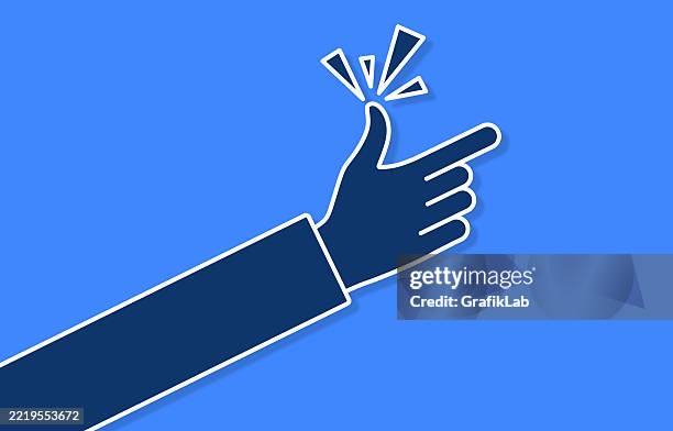 Illustration Hand Snapping Minimalist Blue Style High-Res Vector ...