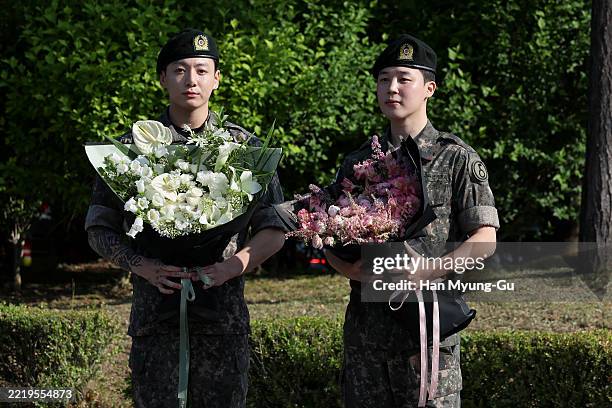 Pop band BTS's members Jungkook and Jimin are discharged from a mandatory military service on June 11, 2025 in Yeoncheon-gun, South Korea. Four...