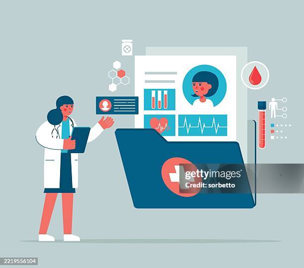 stockillustraties, clipart, cartoons en iconen met clinical record - women - medisch document