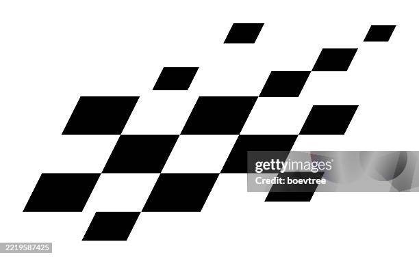 ilustrações de stock, clip art, desenhos animados e ícones de abstract black and white speed perspective checkerboard design background - pista de automobilismo