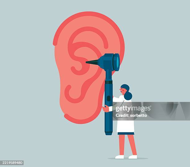 human ear - female doctor - earlobe stock illustrations