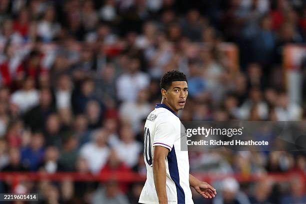 Jude Bellingham of England in action during the international friendly match between England and Senegal at City Ground on June 10, 2025 in...