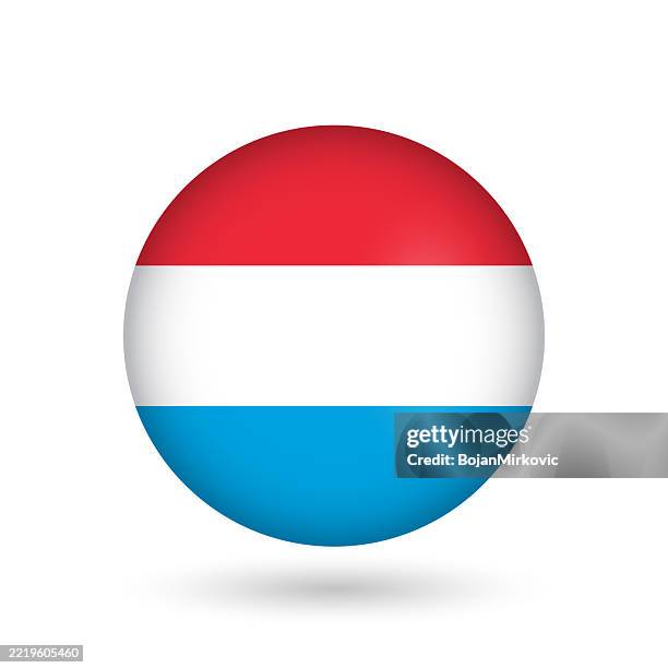luxembourg circle badge flag. vector - luxembourg flag stock illustrations
