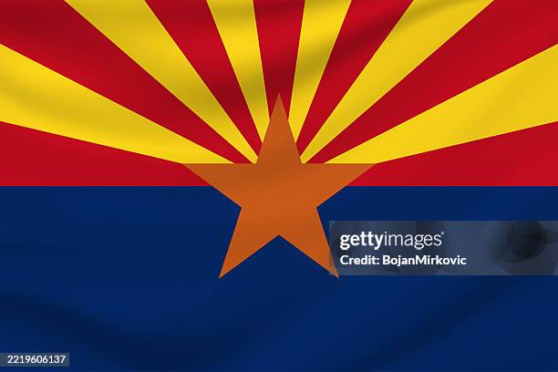 arizona flag. vector - phoenix stock illustrations