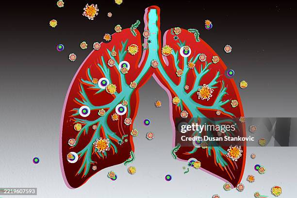 ilustrações de stock, clip art, desenhos animados e ícones de infected lung abstract - organismo acidófilo