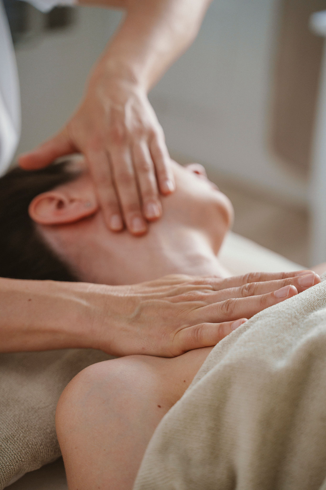 Relaxing Neck Massage in Spa Setting Relaxing Neck Massage in Spa Setting