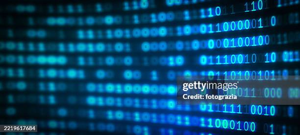 digital binary code background - blue binary code stock pictures, royalty-free photos & images