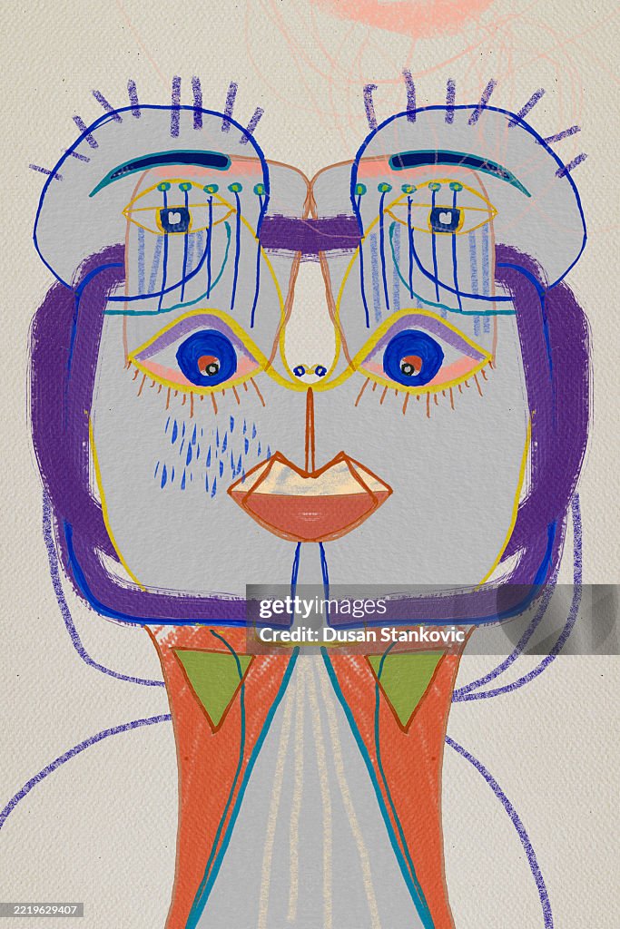 Retrato cubista simétrico