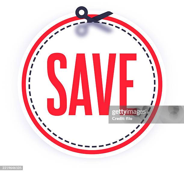 save coupon circle red special offer promotional code discount - text box design stock illustrations