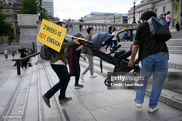 'Dad Strike' Demonstrators Protest UK Paternity Leave Policy, News Photo