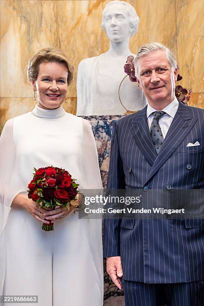Queen Mathilde of Belgium and King Philippe of Belgium attend the closing concert of the Queen Elisabeth Competition on June 11, 2025 in Brussels,...