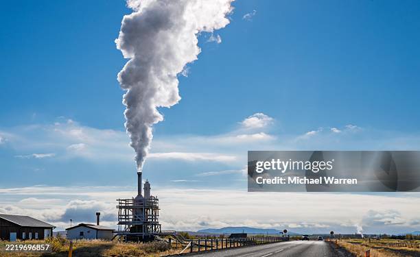 geothermal power plant iceland - geothermal power station stock pictures, royalty-free photos & images