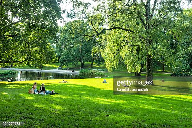 oslo norway park slottsparken people - jardim público imagens e fotografias de stock