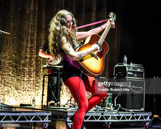 Waxahatchee performs onstage during a concert at Eventim Apollo on June 11, 2025 in London, England.