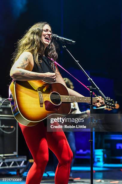 Waxahatchee performs onstage during a concert at Eventim Apollo on June 11, 2025 in London, England.