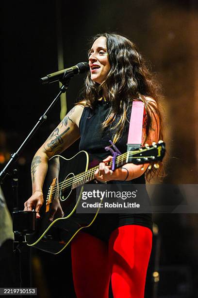 Waxahatchee performs onstage during a concert at Eventim Apollo on June 11, 2025 in London, England.