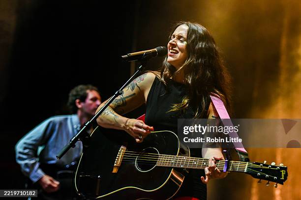 Waxahatchee performs onstage during a concert at Eventim Apollo on June 11, 2025 in London, England.