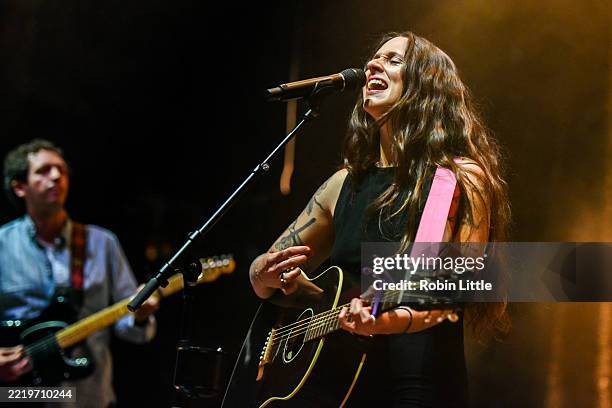Waxahatchee performs onstage during a concert at Eventim Apollo on June 11, 2025 in London, England.