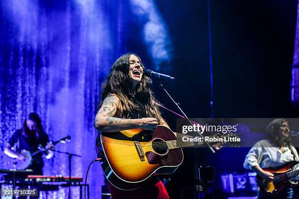 Waxahatchee performs onstage during a concert at Eventim Apollo on June 11, 2025 in London, England.