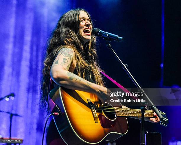 Waxahatchee performs onstage during a concert at Eventim Apollo on June 11, 2025 in London, England.