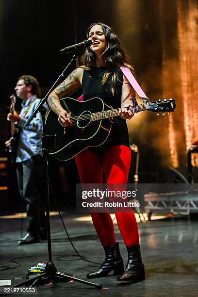 Waxahatchee performs onstage during a concert at Eventim Apollo on June 11, 2025 in London, England.