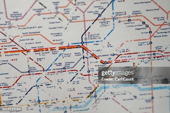 Indecipherable Map A damaged and indecipherable London Tube map is displayed in Bakerloo ...