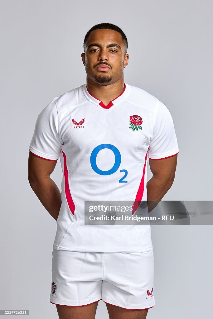 Max England Max Ojomoh poses for a portrait during the England Rugby Union Squad ...